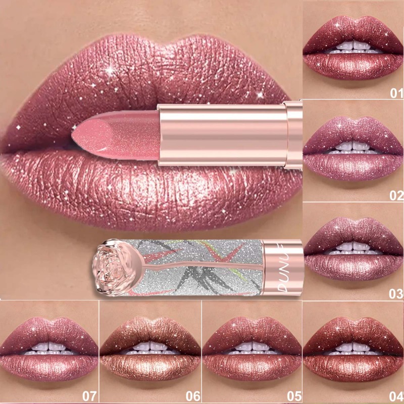 Lipstik Glitter Mewah Merah Mu - Luxury Skincare Products ulasan dan harga